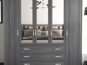 5 Door, 3 Drawer Mirrored Wardrobe