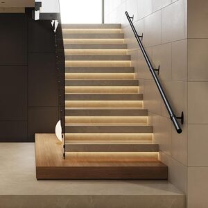 Steel Staircase With Black Handrail