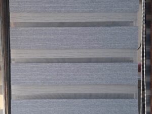 Elegance Grey Day and Night Window Blind with Golden stripes